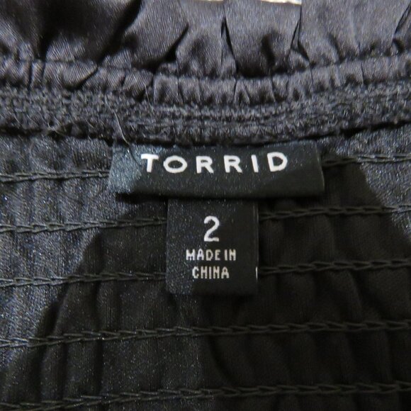 TORRID Mini Lace Smocked Off Shoulder Dress in Black White Evening Whimsigoth - Picture 13 of 14